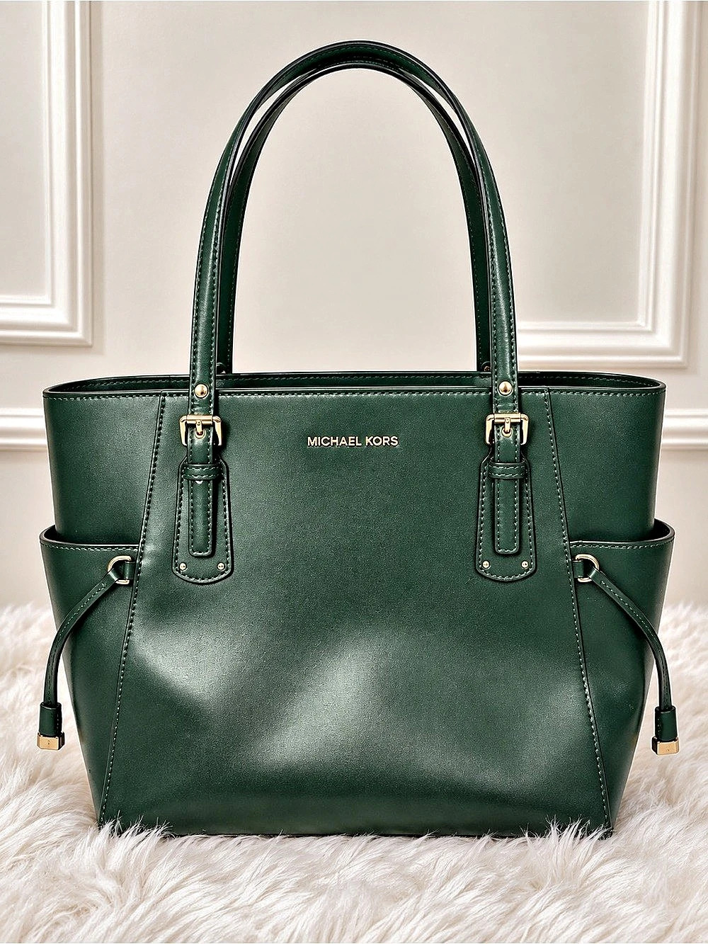 Michael Kors Voyager Leather Tote-Racing Green Like New